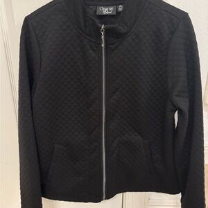 Onque Casuals Black Quilted Bomber Jacket